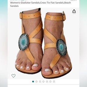 Women's Gladiator Sandals,Cross Tie Flat Sandals,